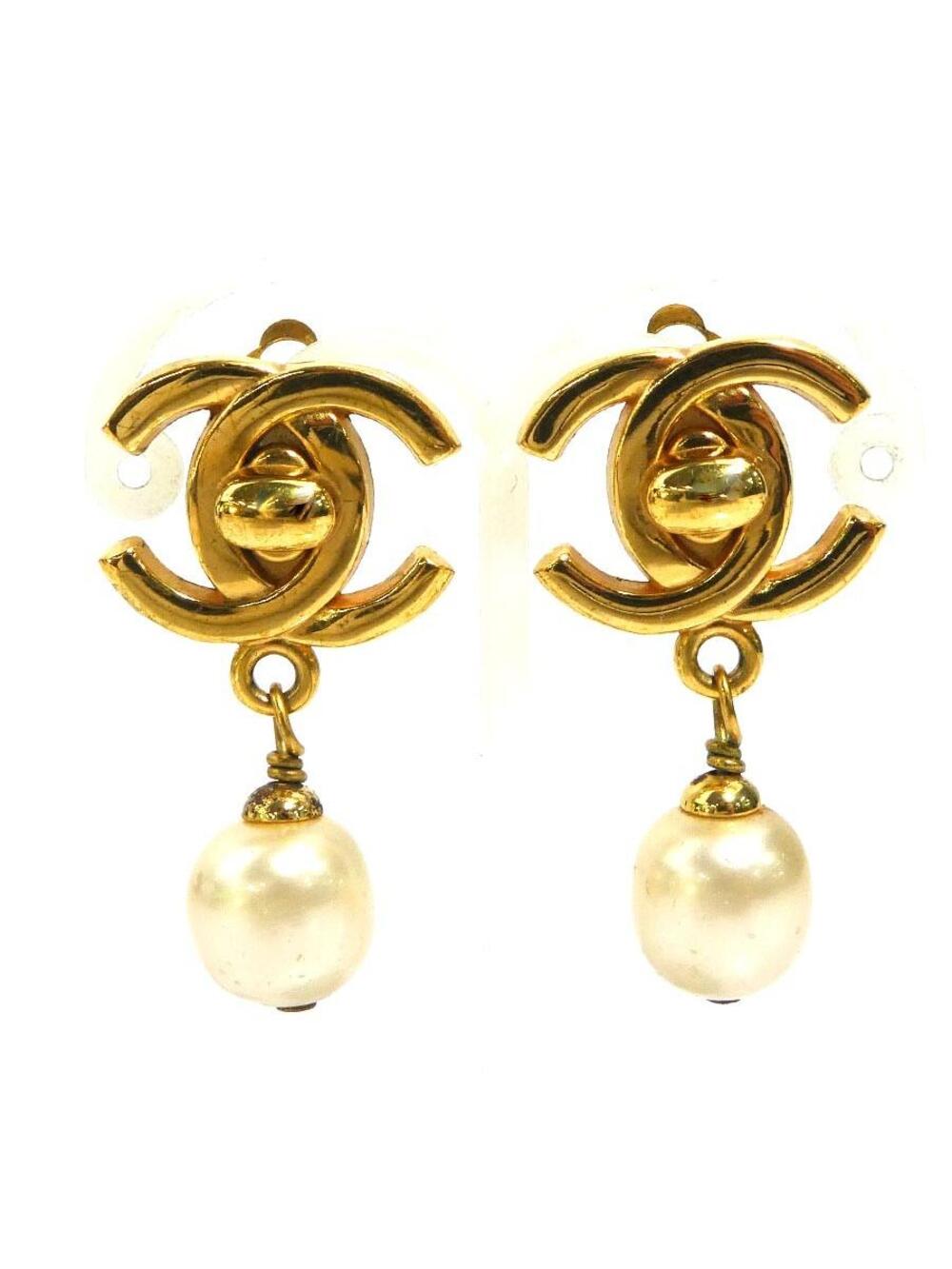 Auth Chanel Vintage Cc Logo Earrings #293543C45B